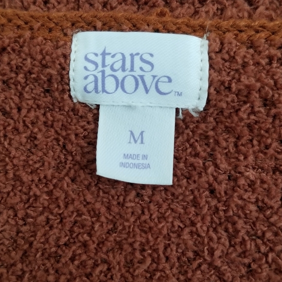 Stars Above Fuzzy Brown Sweater Size Medium - Picture 4 of 5